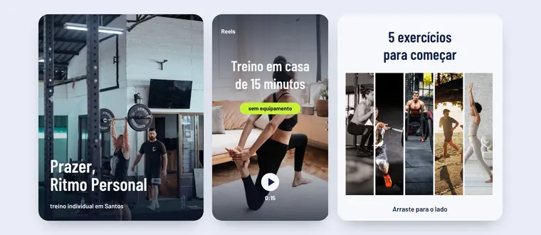 Três peças do perfil de exemplo Ritmo Personal